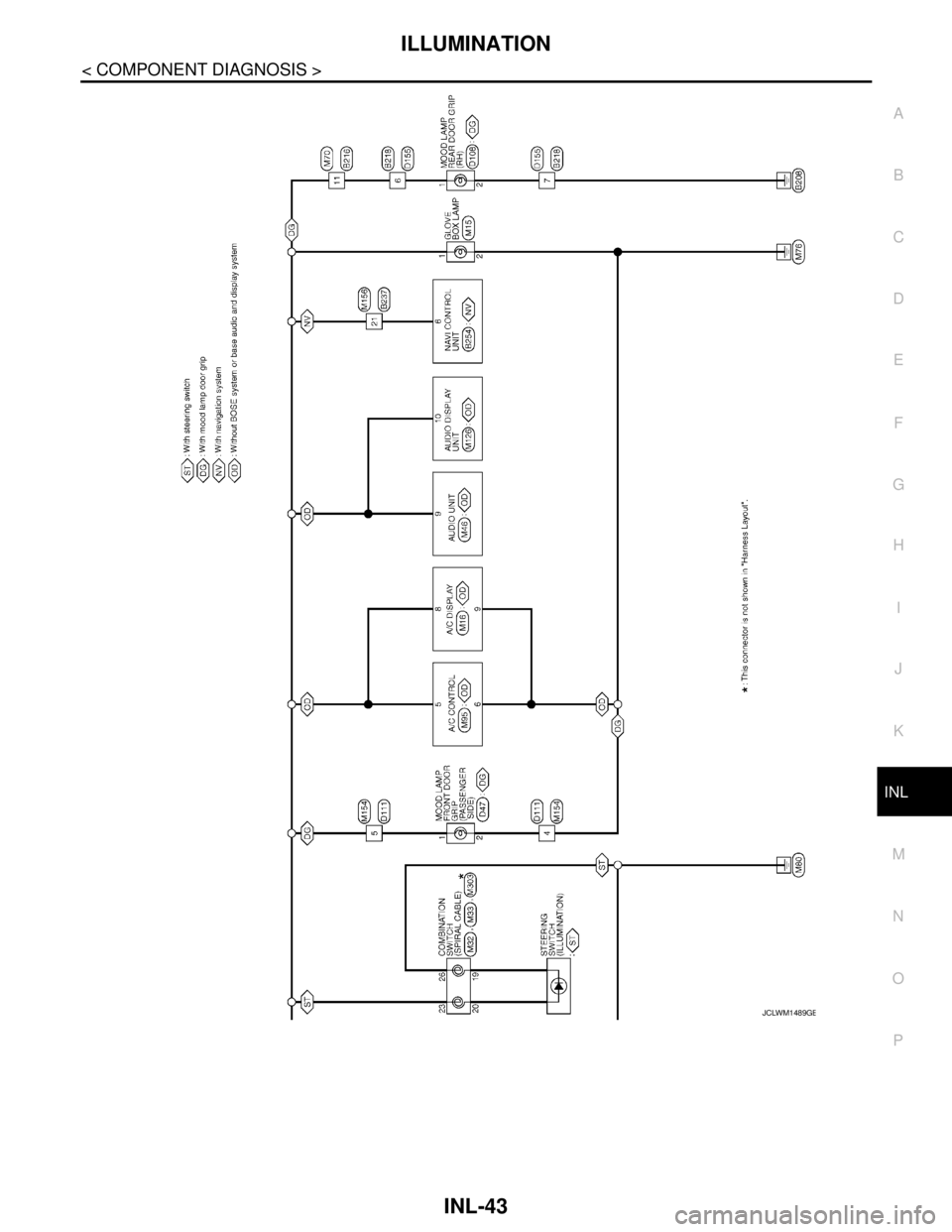 NISSAN TEANA 2008  Service Manual ILLUMINATION
INL-43
< COMPONENT DIAGNOSIS >
C
D
E
F
G
H
I
J
K
MA
B
INL
N
O
P
JCLWM1489GB 