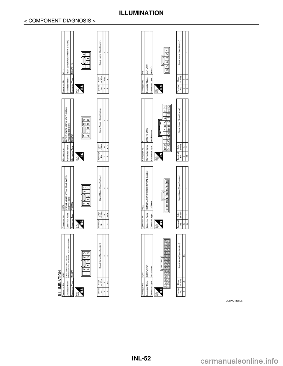 NISSAN TEANA 2008  Service Manual INL-52
< COMPONENT DIAGNOSIS >
ILLUMINATION
JCLWM1498GB 