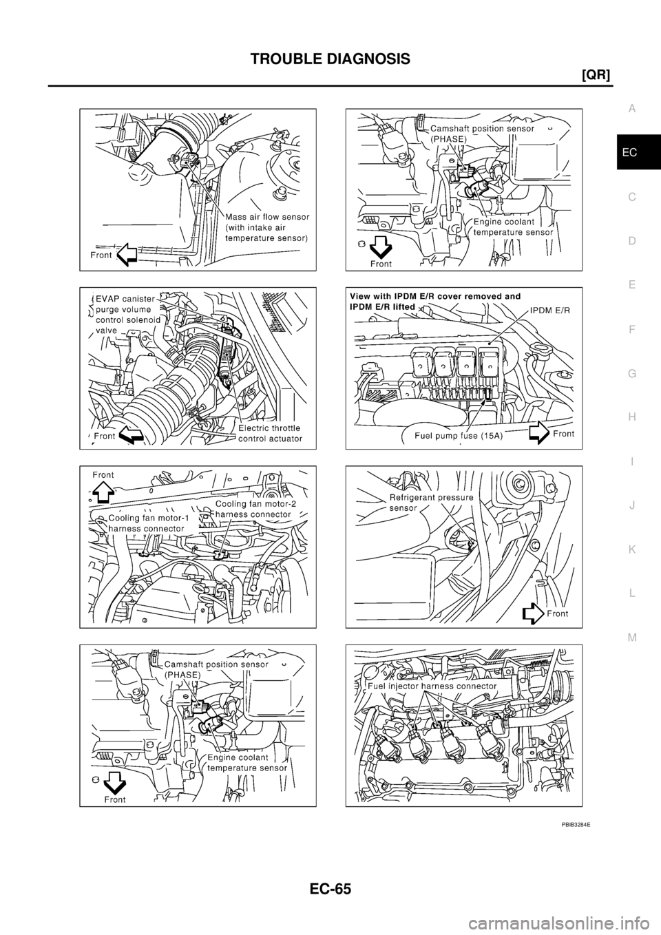 NISSAN TEANA 2003  Service Manual TROUBLE DIAGNOSIS
EC-65
[QR]
C
D
E
F
G
H
I
J
K
L
MA
EC
 
PBIB3284E 