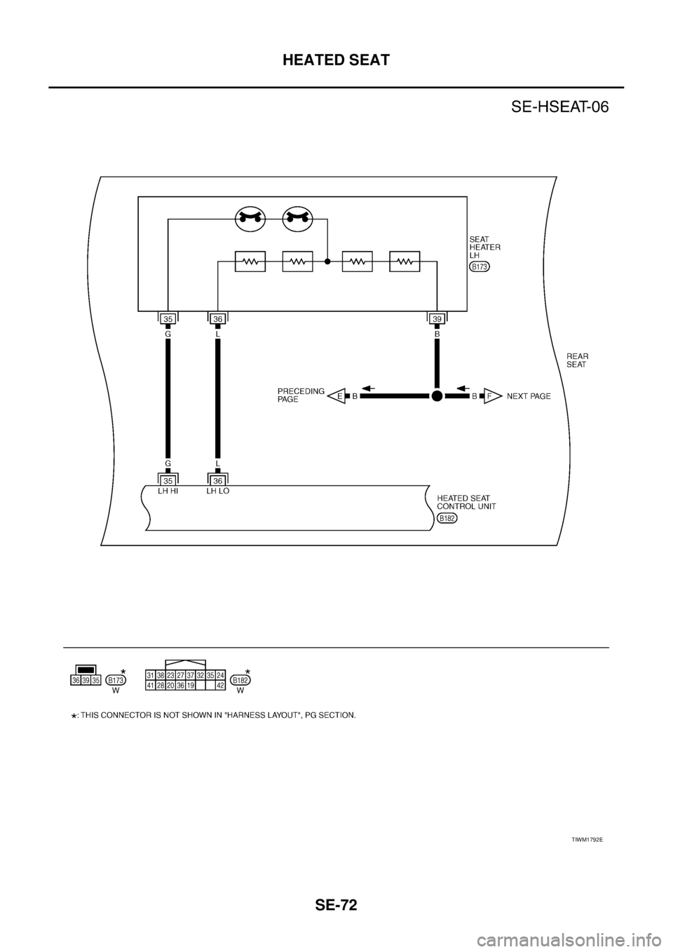 NISSAN TEANA 2003  Service Manual SE-72
HEATED SEAT
 
TIWM1792E 
