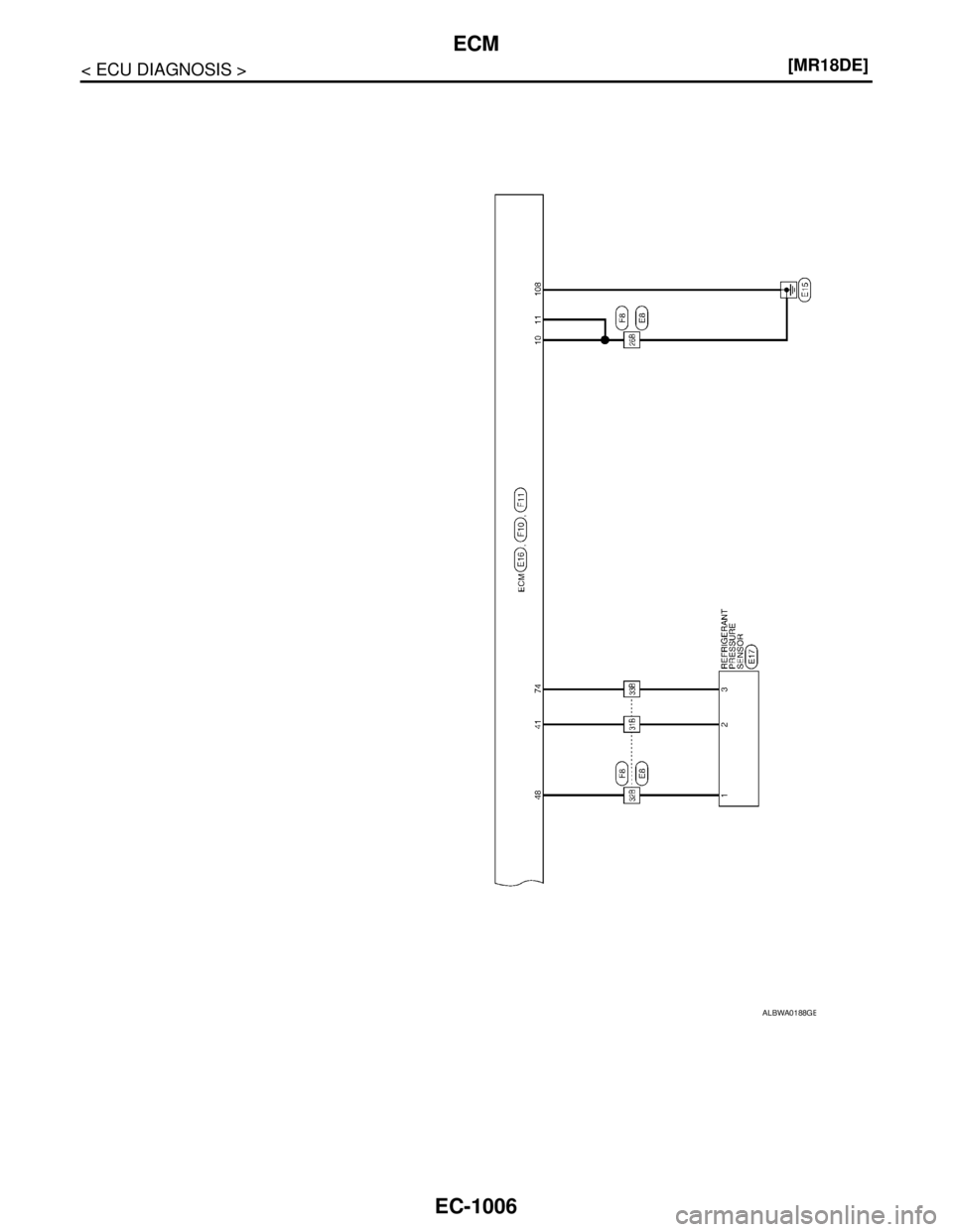 NISSAN TIIDA 2007  Service Repair Manual EC-1006
< ECU DIAGNOSIS >[MR18DE]
ECM
ALBWA0188GB 