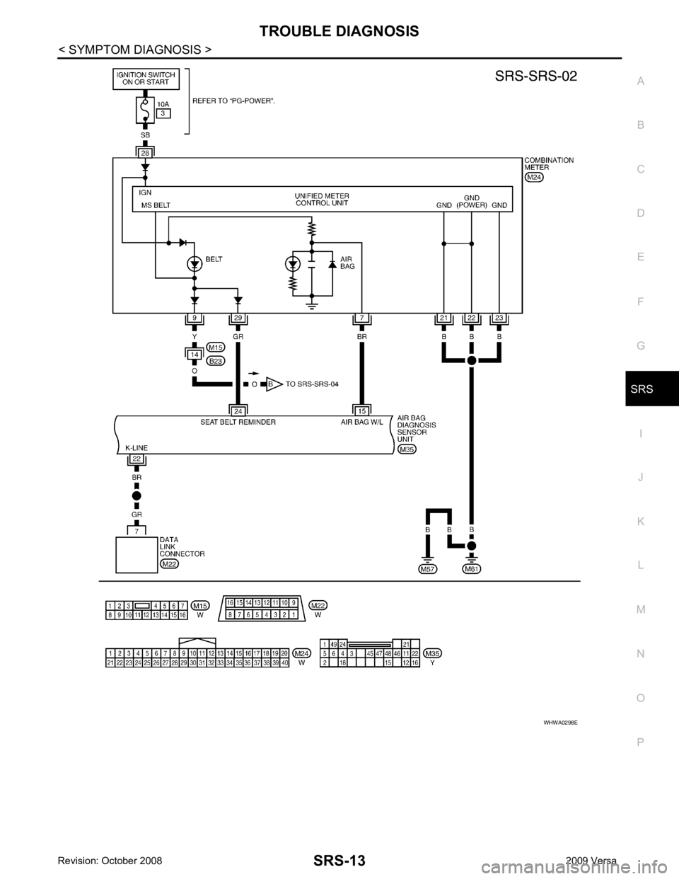 NISSAN TIIDA 2009  Service Repair Manual SRS
N
O P 