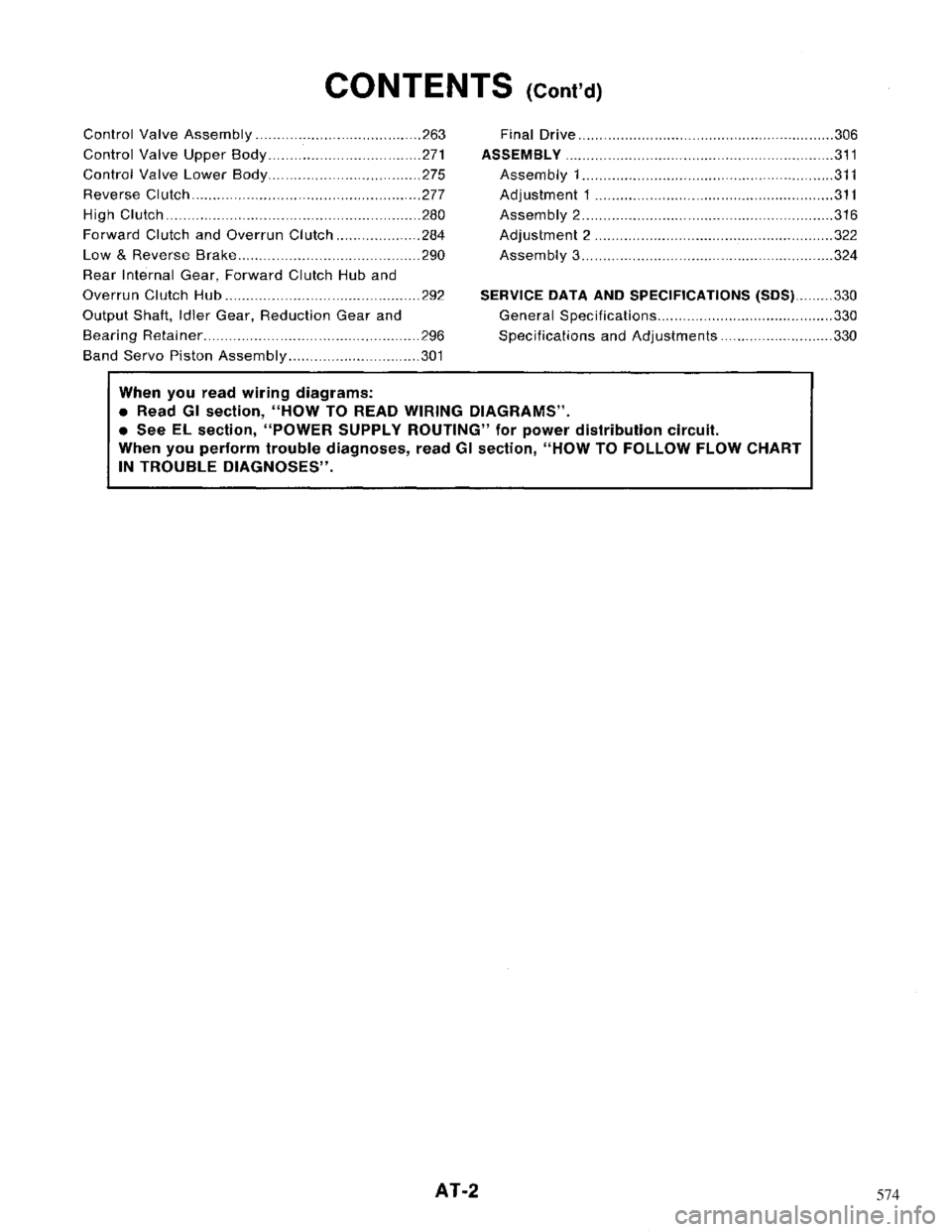 NISSAN MAXIMA 1994 A32 / 4.G Automatic Transaxle Workshop Manual 574 