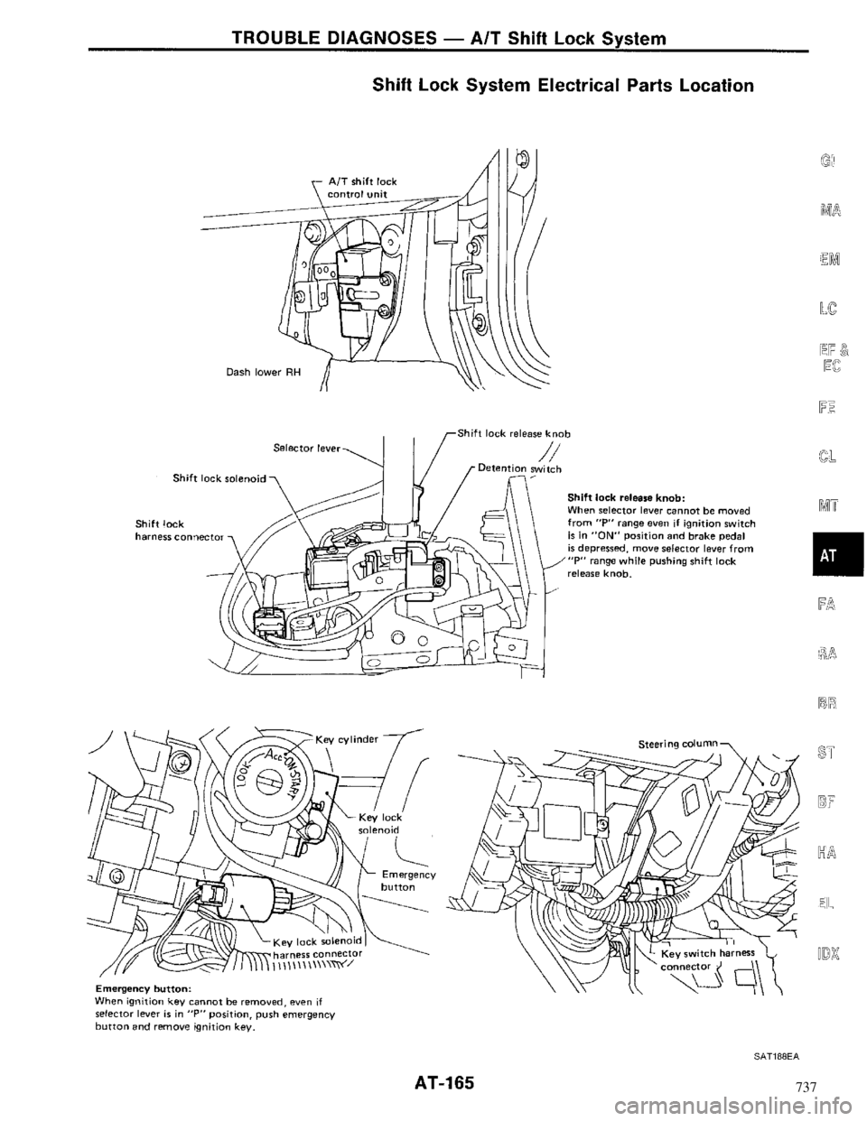 NISSAN MAXIMA 1994 A32 / 4.G Automatic Transaxle Workshop Manual 737 