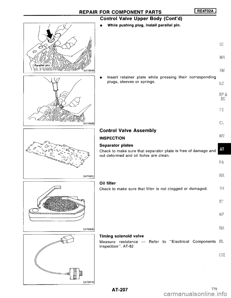 NISSAN MAXIMA 1994 A32 / 4.G Automatic Transaxle Workshop Manual 779 
