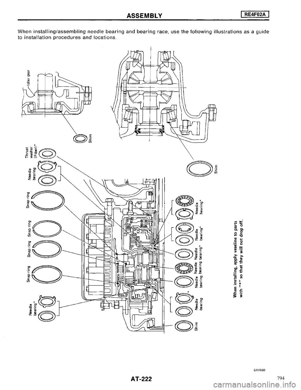 NISSAN MAXIMA 1994 A32 / 4.G Automatic Transaxle Workshop Manual 794 