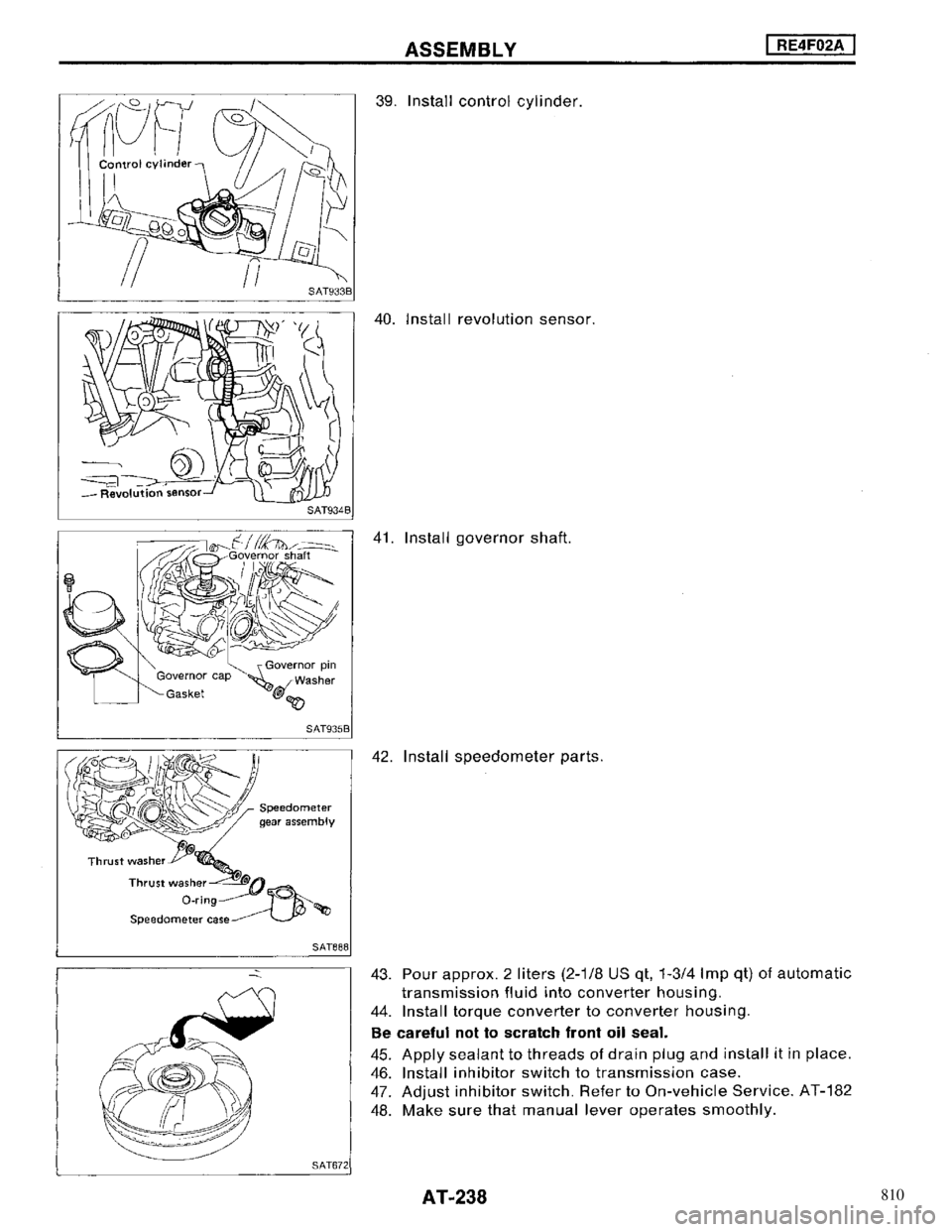 NISSAN MAXIMA 1994 A32 / 4.G Automatic Transaxle Workshop Manual 810 