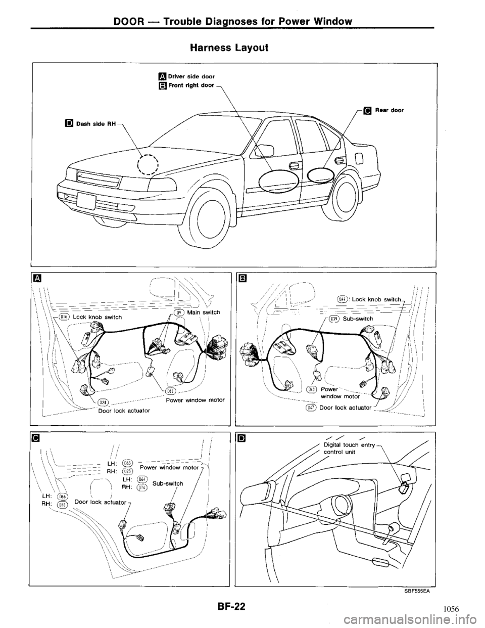 NISSAN MAXIMA 1994 A32 / 4.G Body Workshop Manual 1056 