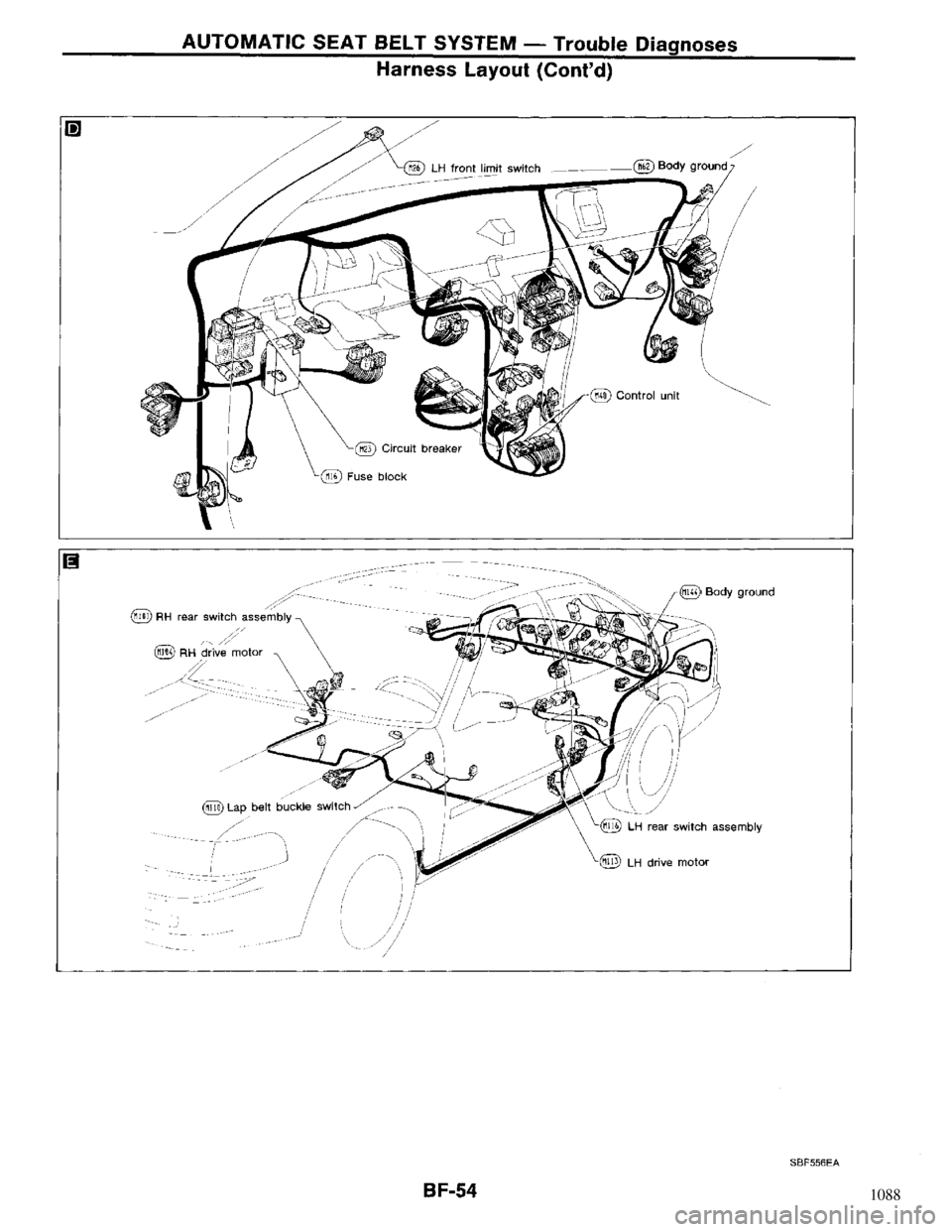 NISSAN MAXIMA 1994 A32 / 4.G Body Workshop Manual 1088 