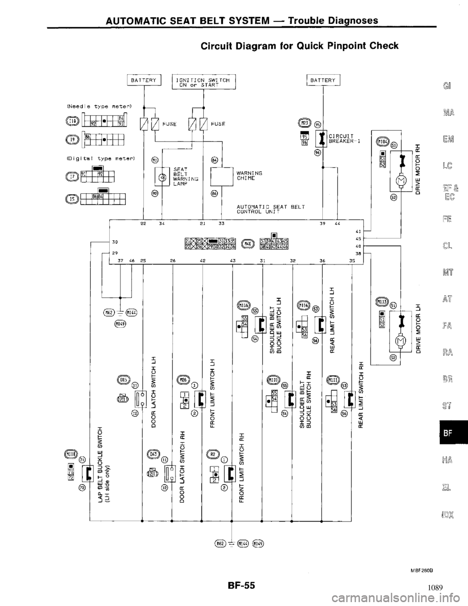 NISSAN MAXIMA 1994 A32 / 4.G Body Workshop Manual 1089 