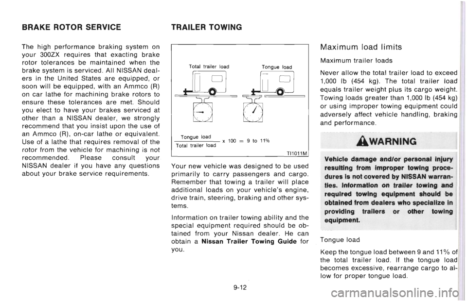 NISSAN 300ZX 1996  Owners Manual 
