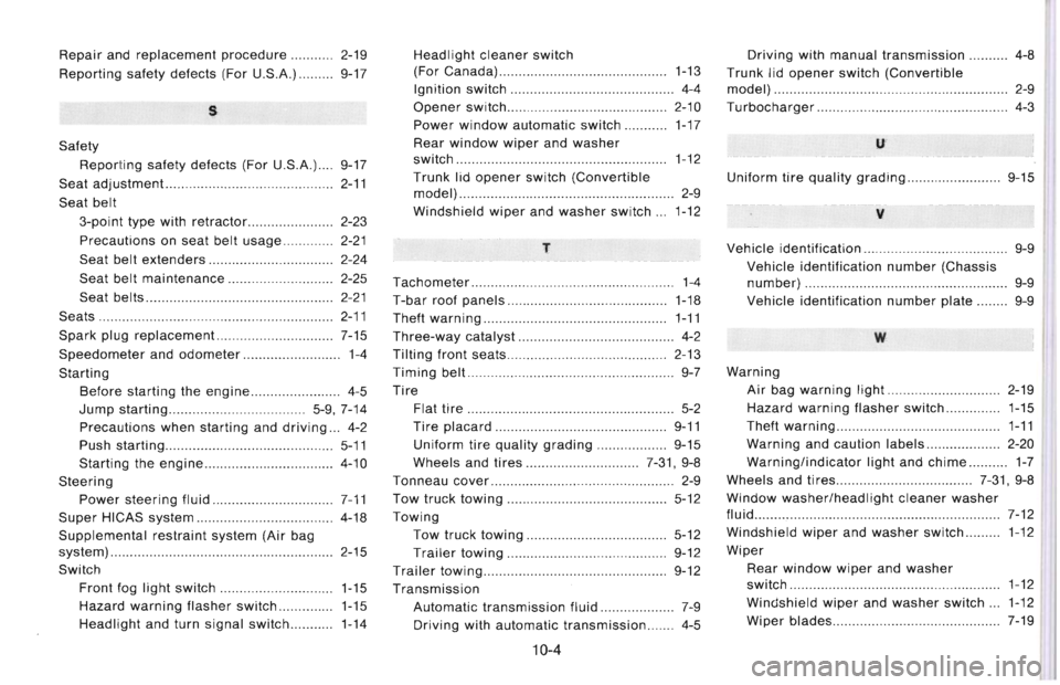 NISSAN 300ZX 1996  Owners Manual 