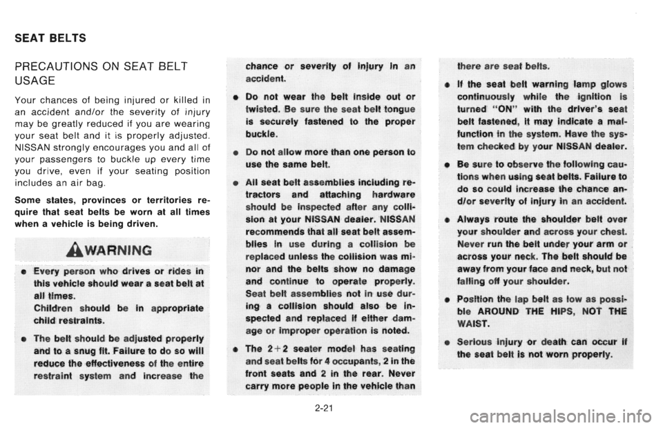 NISSAN 300ZX 1996  Owners Manual 