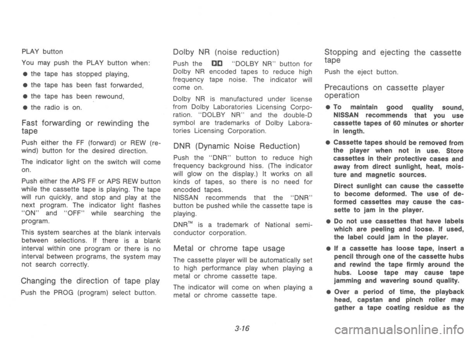NISSAN 300ZX 1992  Owners Manual 