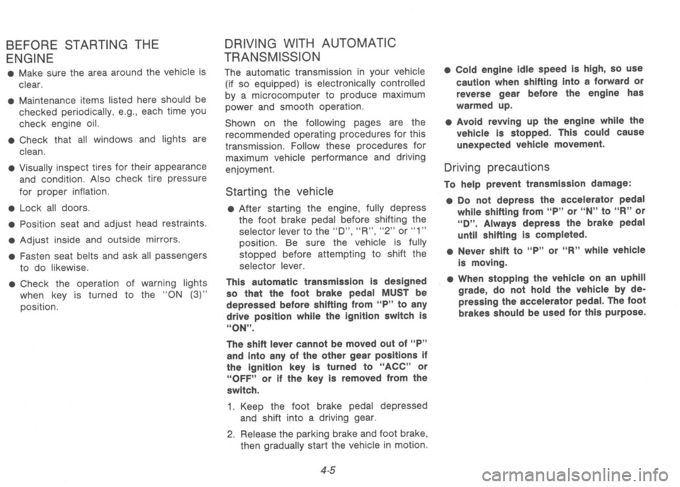 NISSAN 300ZX 1992  Owners Manual 