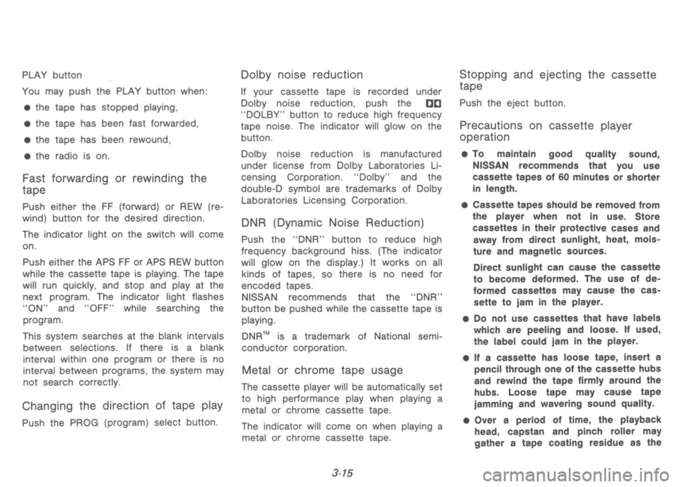 NISSAN 300ZX 1991  Owners Manual 