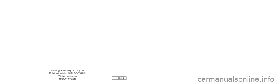 NISSAN 370Z ROADSTER 2011  Owners Manual 
