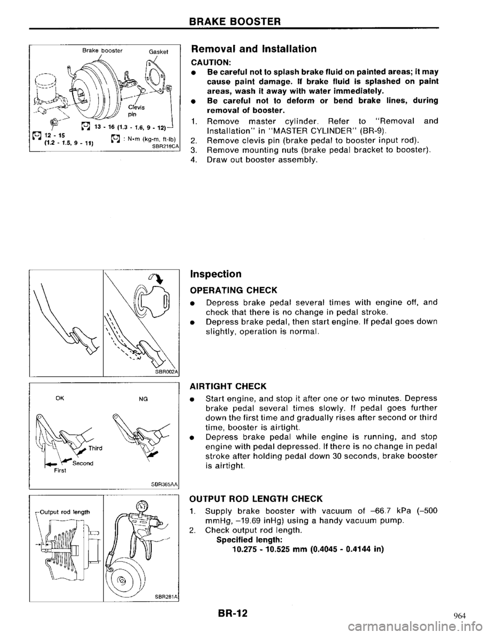 NISSAN MAXIMA 1994 A32 / 4.G Brake System Workshop Manual 964 
