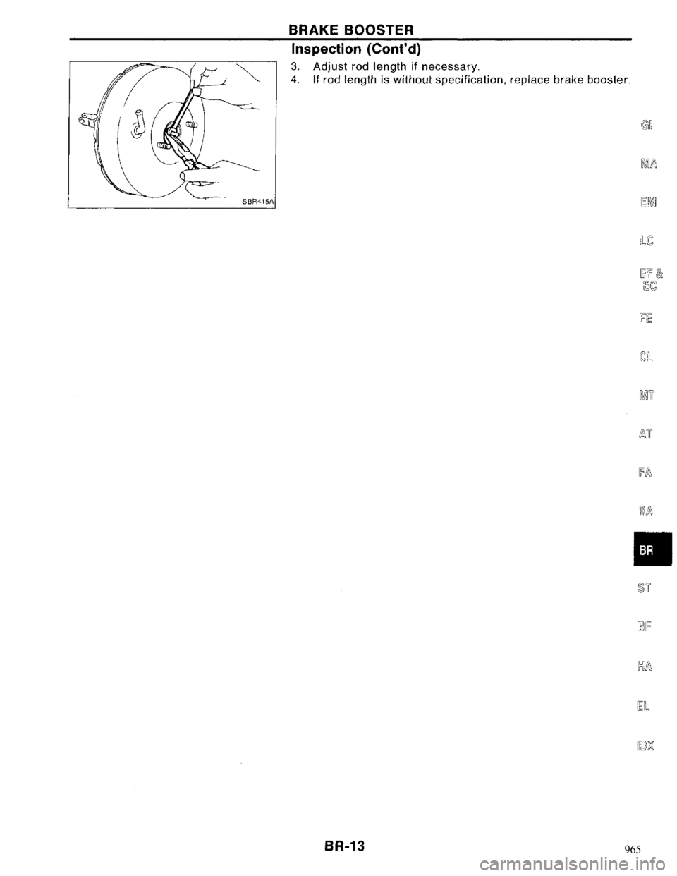 NISSAN MAXIMA 1994 A32 / 4.G Brake System Workshop Manual 965 
