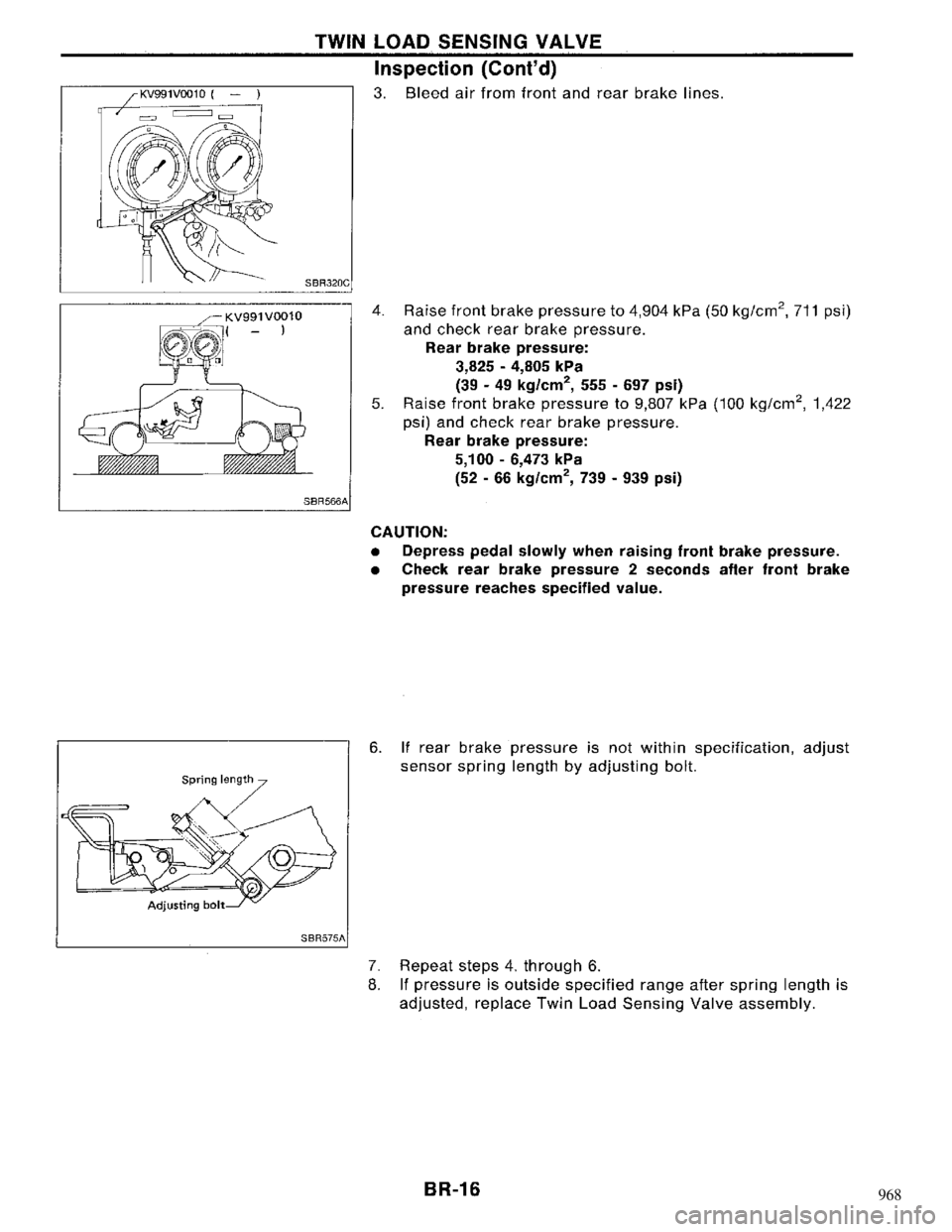 NISSAN MAXIMA 1994 A32 / 4.G Brake System Workshop Manual 968 