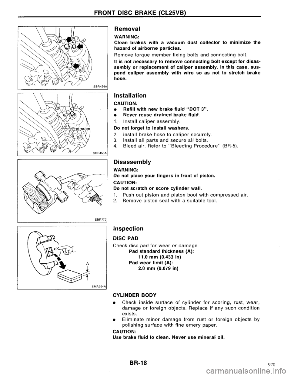 NISSAN MAXIMA 1994 A32 / 4.G Brake System Workshop Manual 970 
