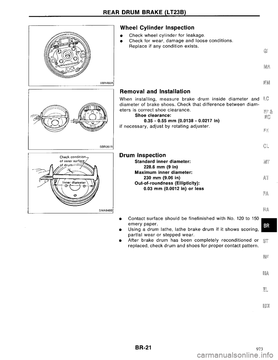 NISSAN MAXIMA 1994 A32 / 4.G Brake System Workshop Manual 973 