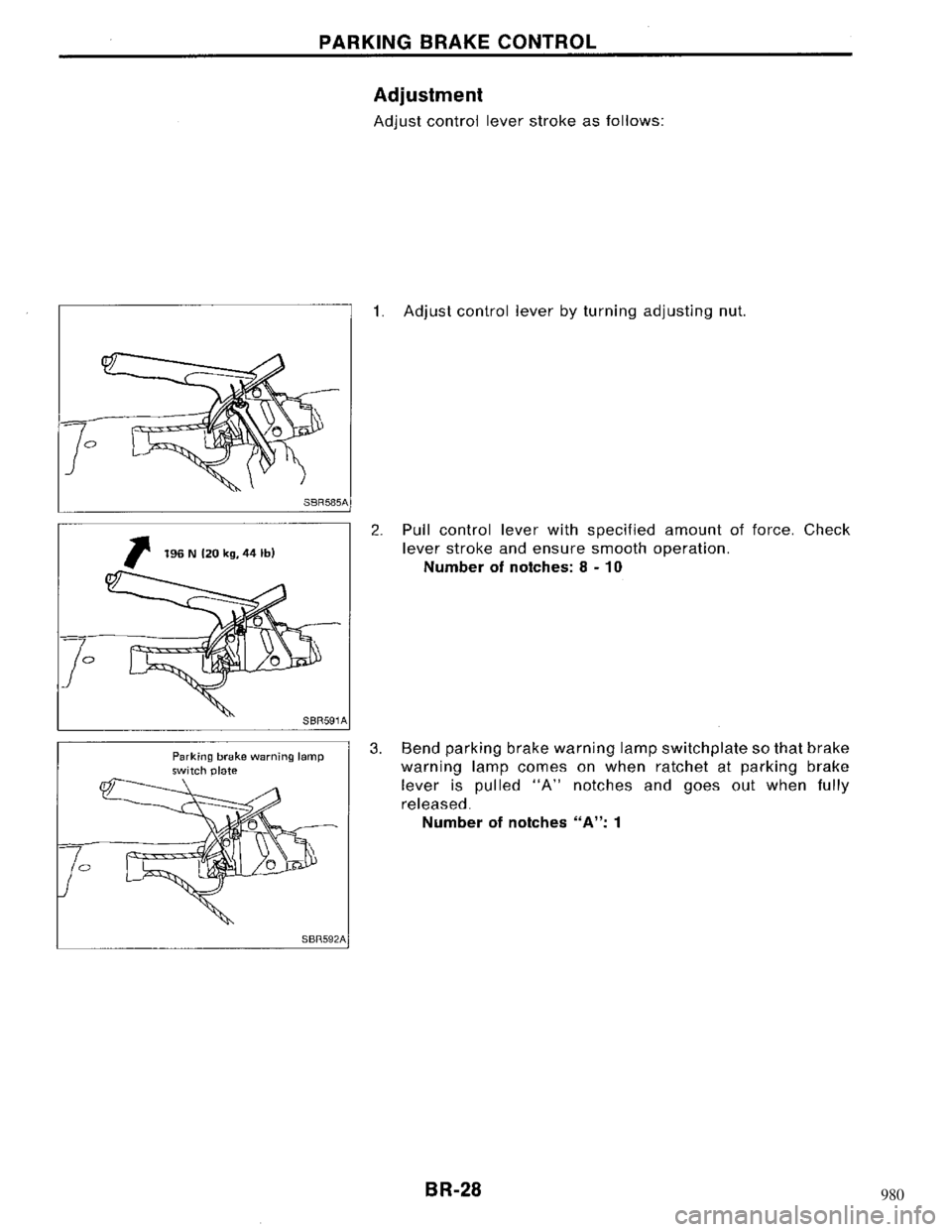 NISSAN MAXIMA 1994 A32 / 4.G Brake System Workshop Manual 980 