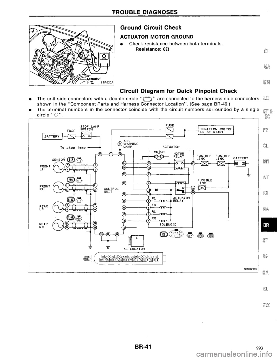 NISSAN MAXIMA 1994 A32 / 4.G Brake System Workshop Manual 993 