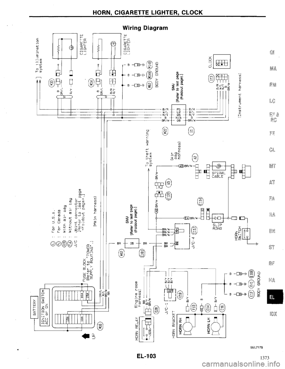 NISSAN MAXIMA 1994 A32 / 4.G Electrical System Workshop Manual 1373 