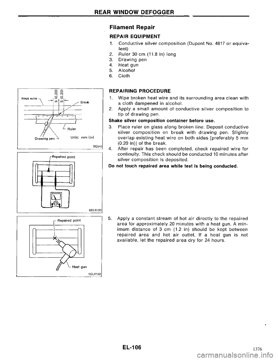 NISSAN MAXIMA 1994 A32 / 4.G Electrical System Workshop Manual 1376 