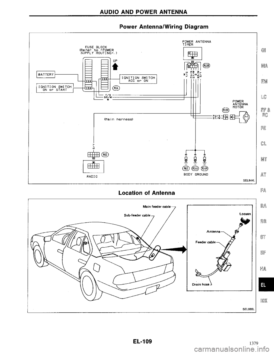 NISSAN MAXIMA 1994 A32 / 4.G Electrical System Workshop Manual 1379 