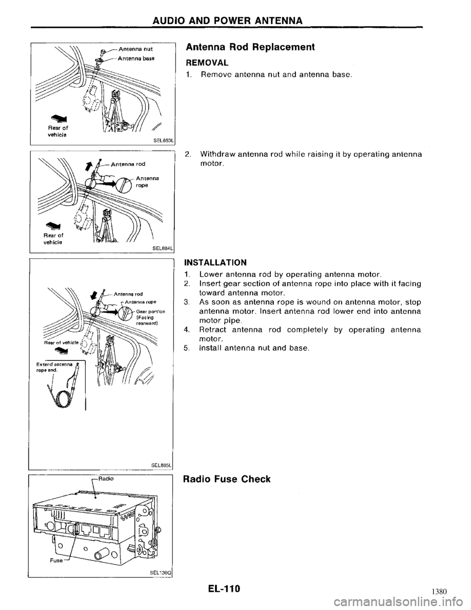 NISSAN MAXIMA 1994 A32 / 4.G Electrical System Workshop Manual 1380 