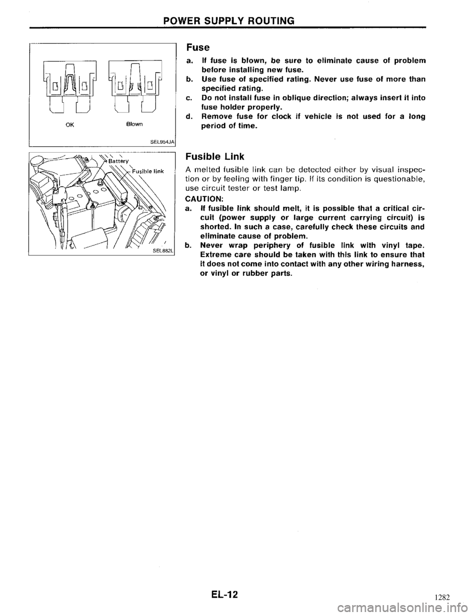 NISSAN MAXIMA 1994 A32 / 4.G Electrical System Workshop Manual 1282 
