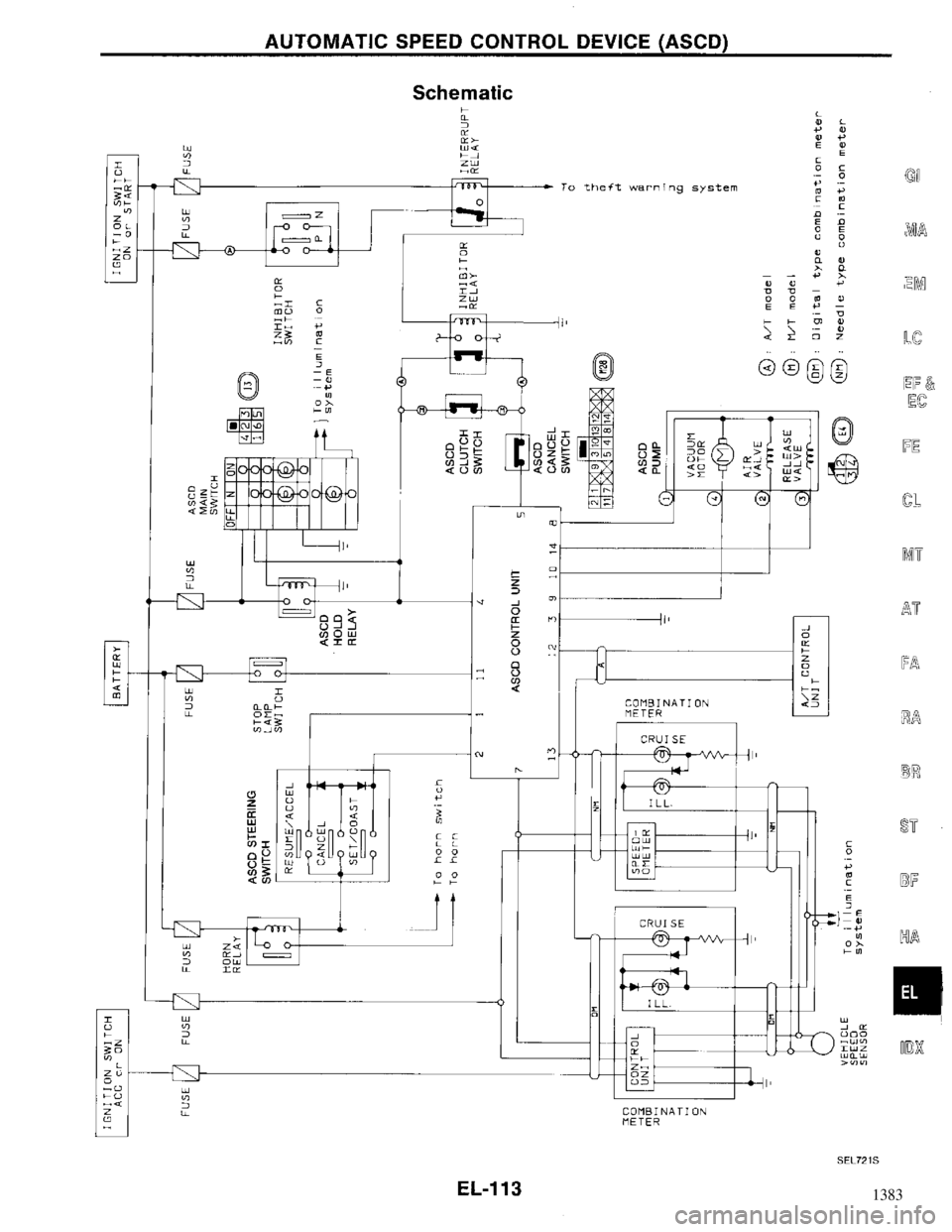 NISSAN MAXIMA 1994 A32 / 4.G Electrical System Workshop Manual 1383 