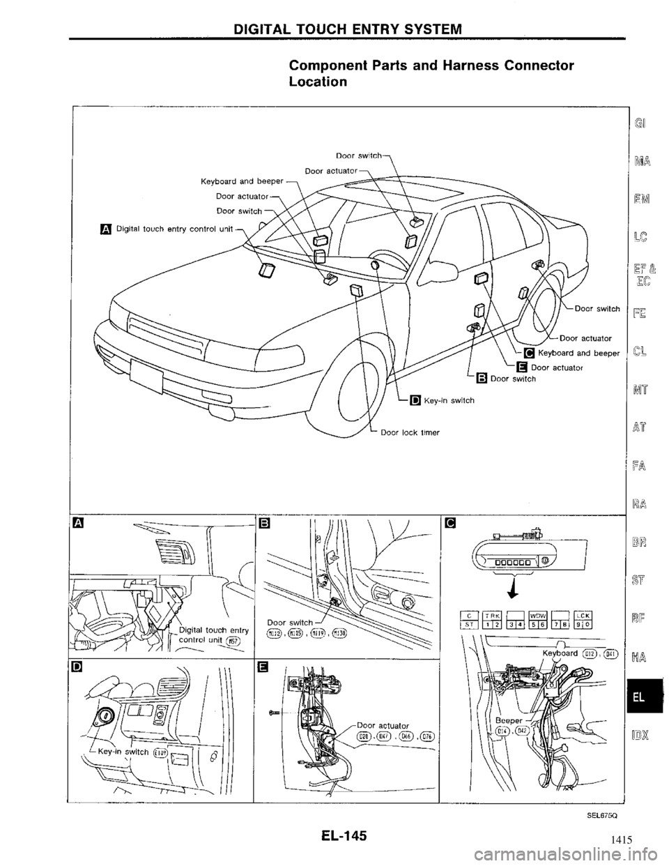 NISSAN MAXIMA 1994 A32 / 4.G Electrical System Workshop Manual 1415 