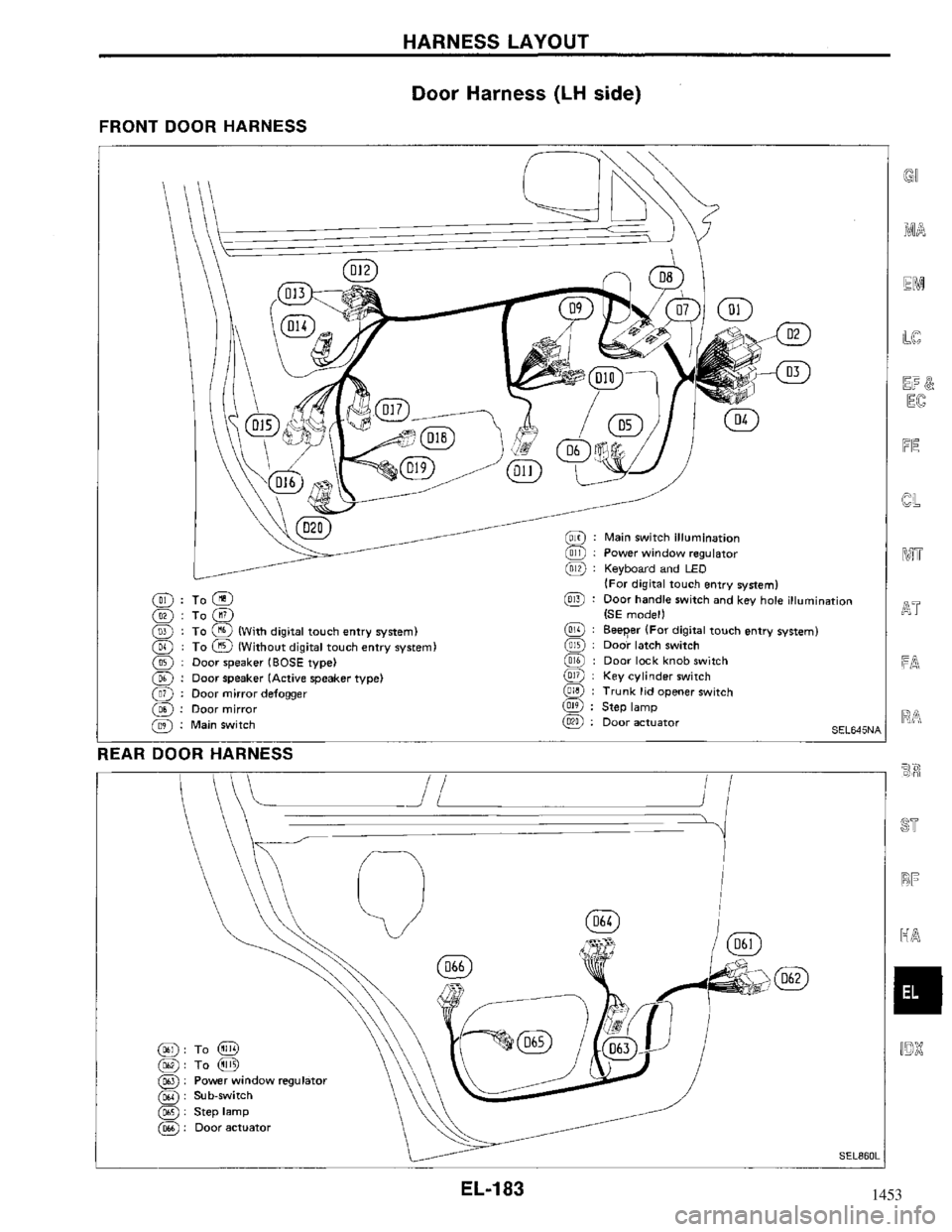 NISSAN MAXIMA 1994 A32 / 4.G Electrical System Workshop Manual 1453 