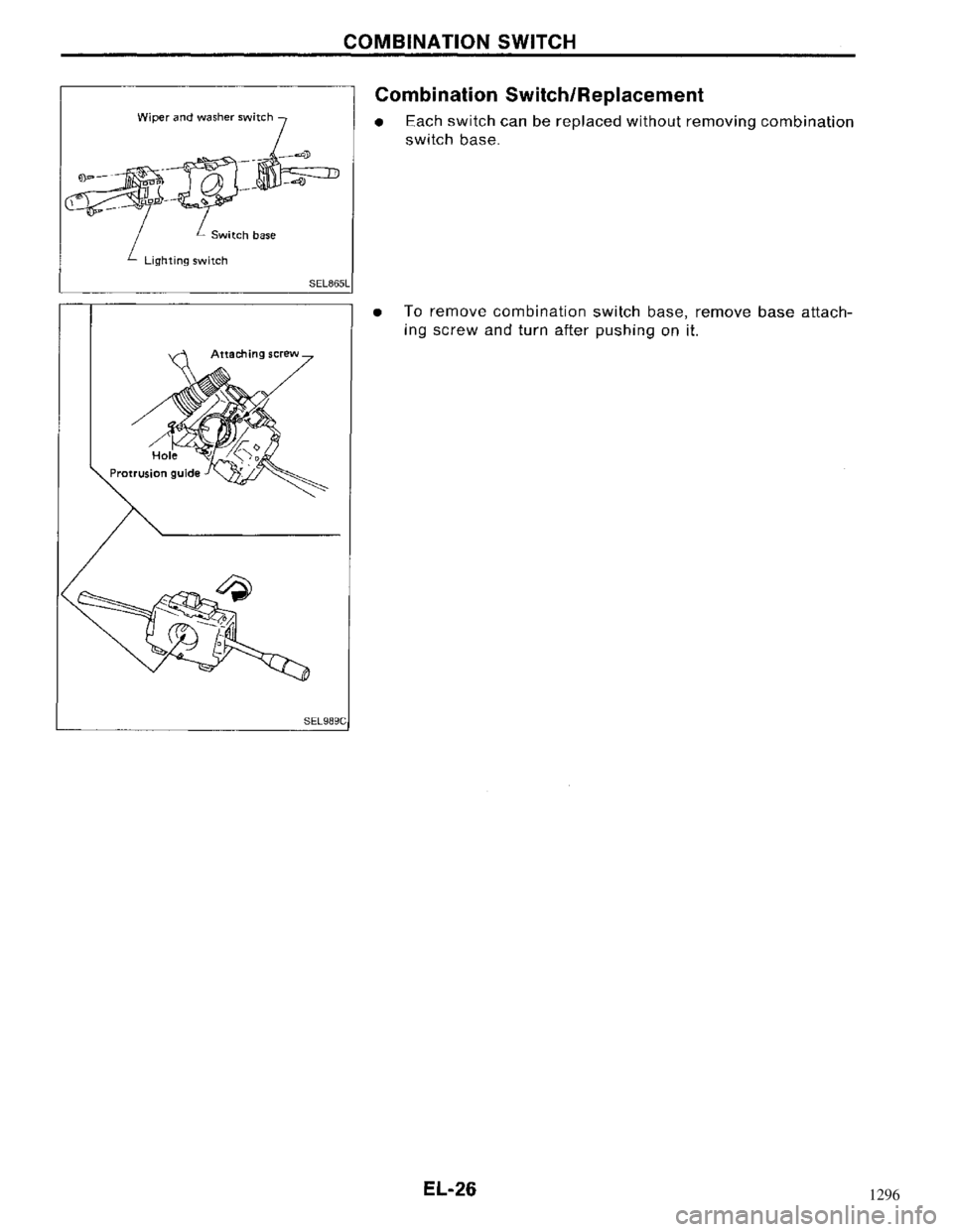 NISSAN MAXIMA 1994 A32 / 4.G Electrical System Workshop Manual 1296 