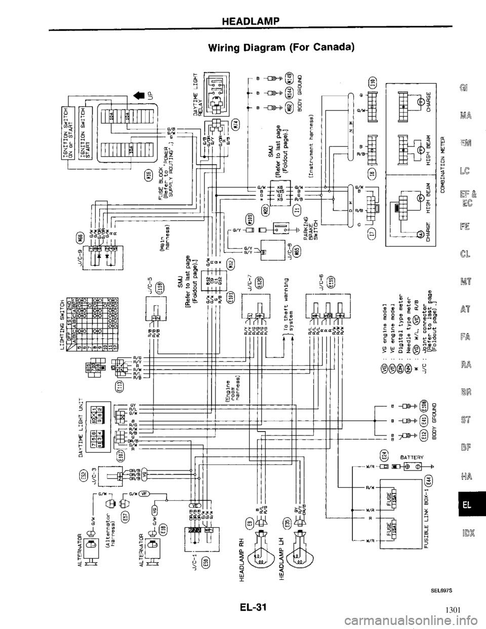 NISSAN MAXIMA 1994 A32 / 4.G Electrical System Workshop Manual 1301 