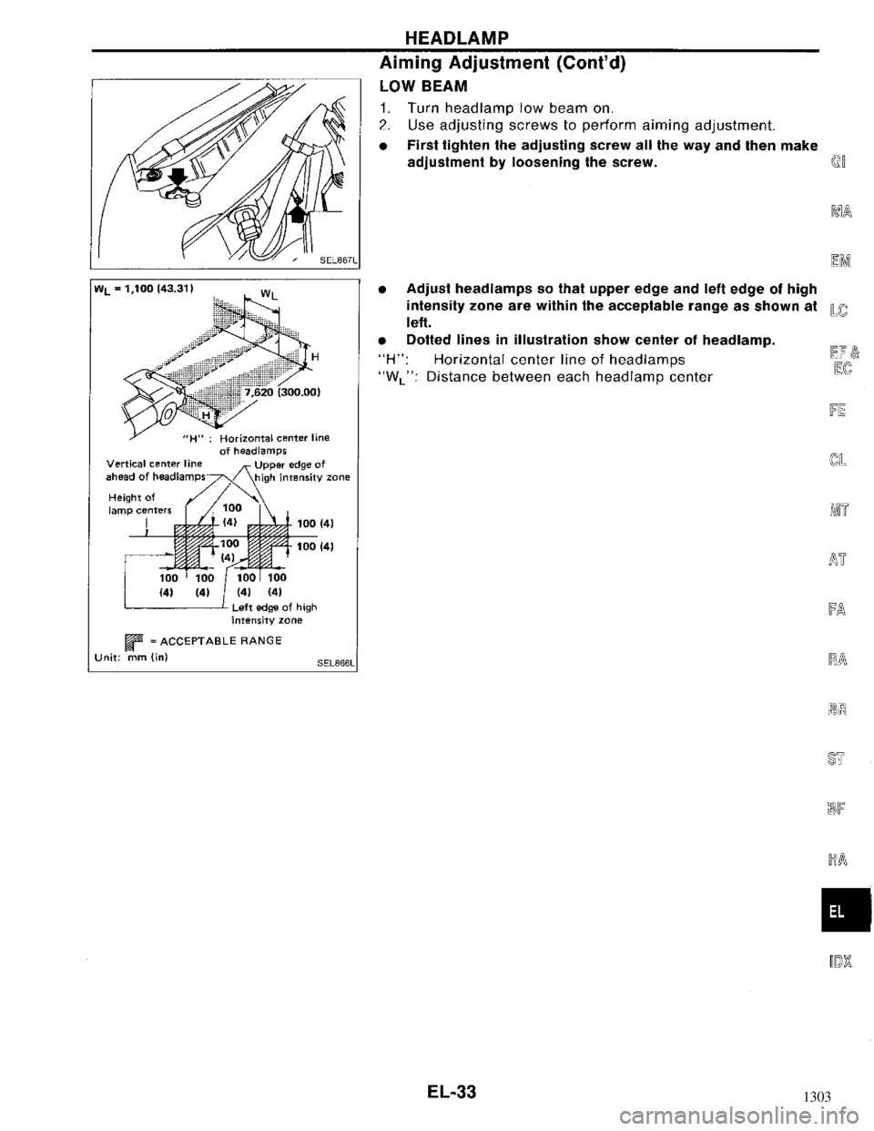NISSAN MAXIMA 1994 A32 / 4.G Electrical System Workshop Manual 1303 