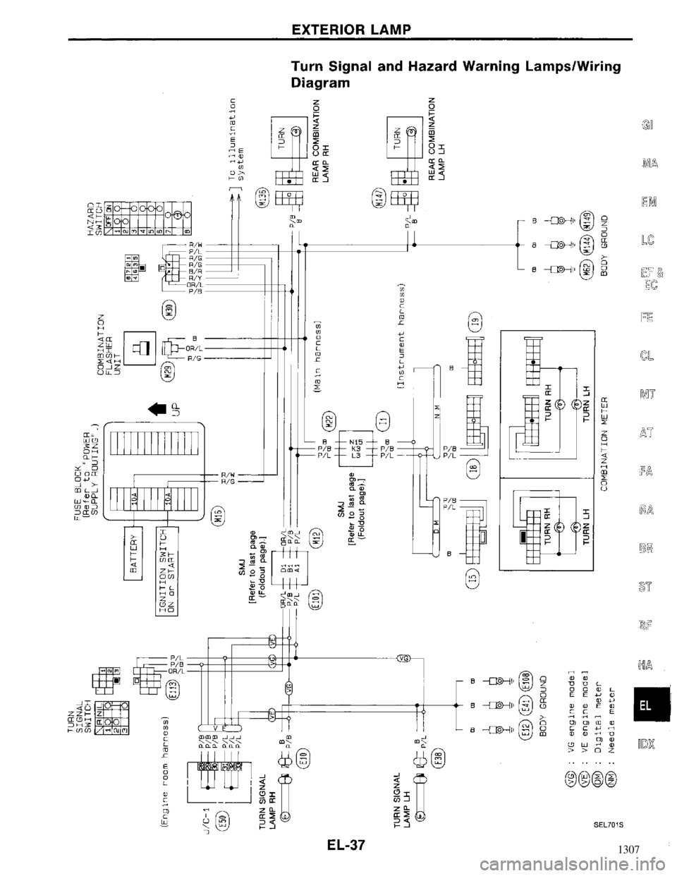 NISSAN MAXIMA 1994 A32 / 4.G Electrical System Workshop Manual 1307 