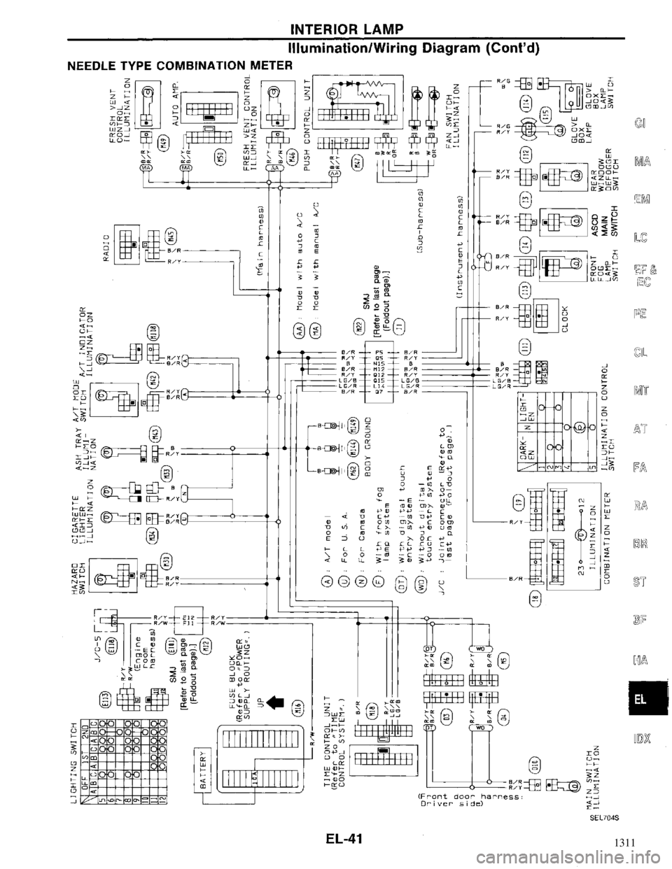 NISSAN MAXIMA 1994 A32 / 4.G Electrical System Workshop Manual 1311 