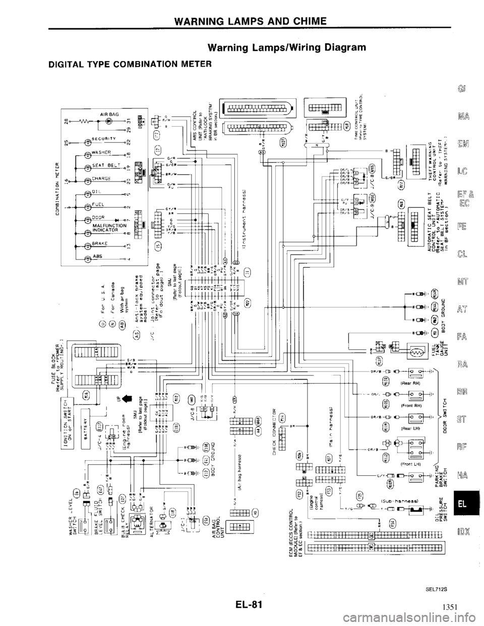 NISSAN MAXIMA 1994 A32 / 4.G Electrical System Workshop Manual 1351 