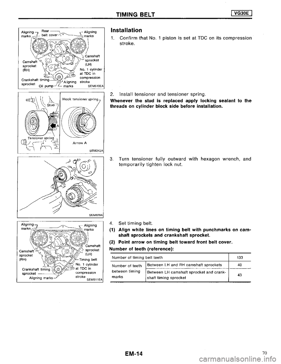 NISSAN MAXIMA 1994 A32 / 4.G Engine Mechanical Workshop Manual 70 