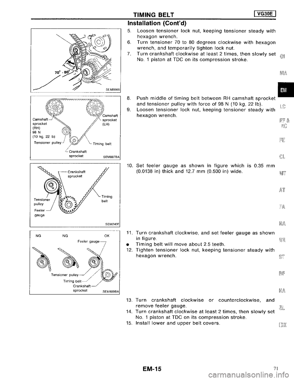 NISSAN MAXIMA 1994 A32 / 4.G Engine Mechanical Workshop Manual 71 