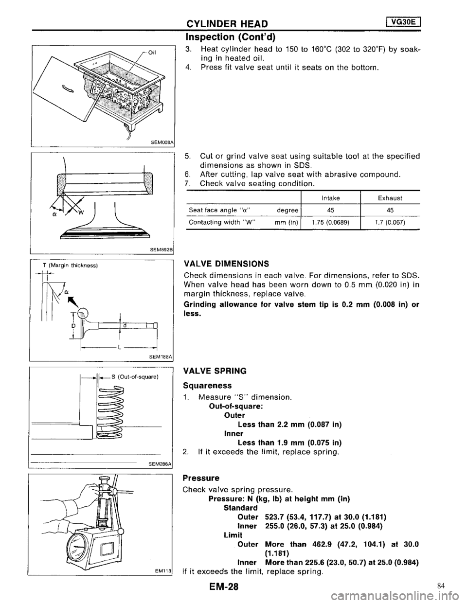 NISSAN MAXIMA 1994 A32 / 4.G Engine Mechanical Workshop Manual 84 