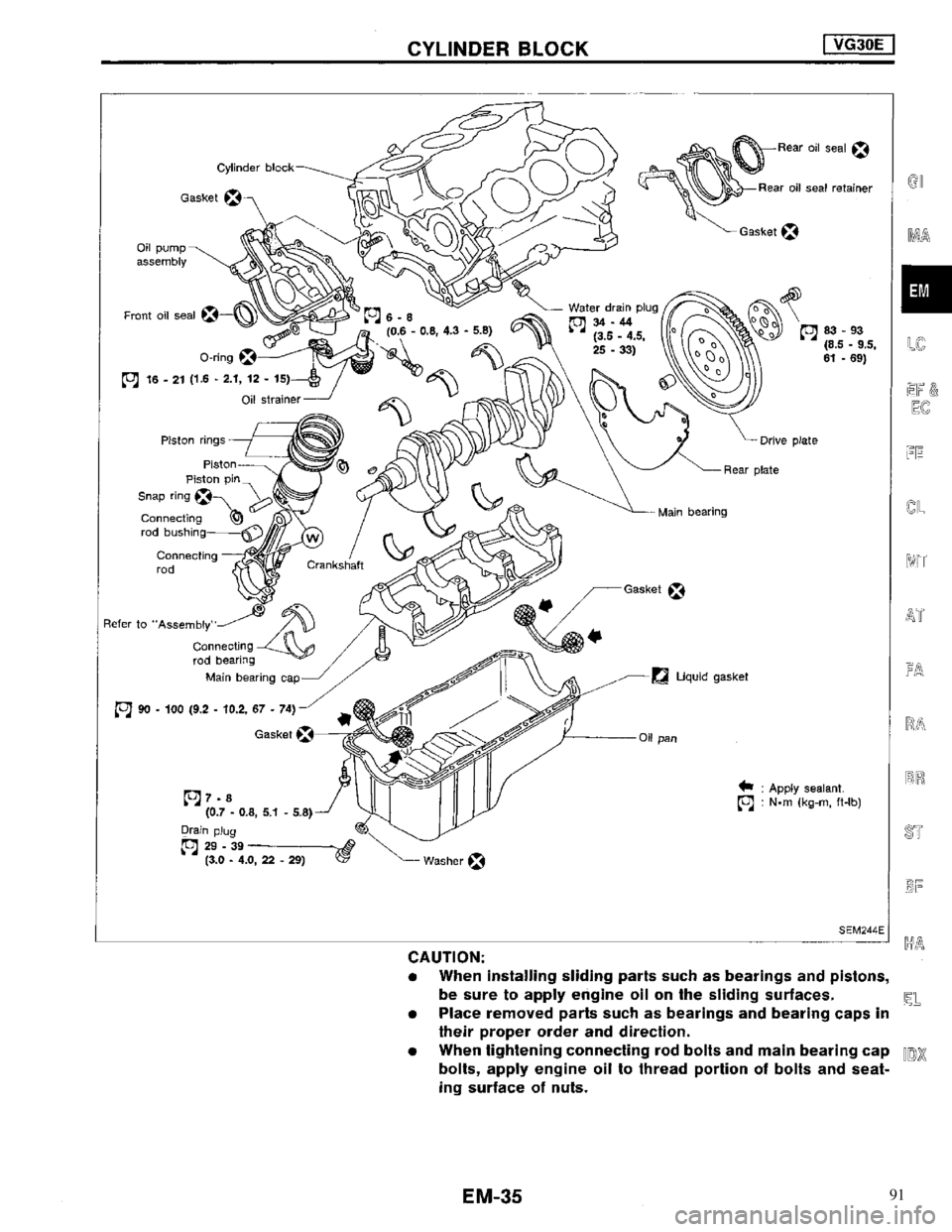 NISSAN MAXIMA 1994 A32 / 4.G Engine Mechanical Workshop Manual 91 