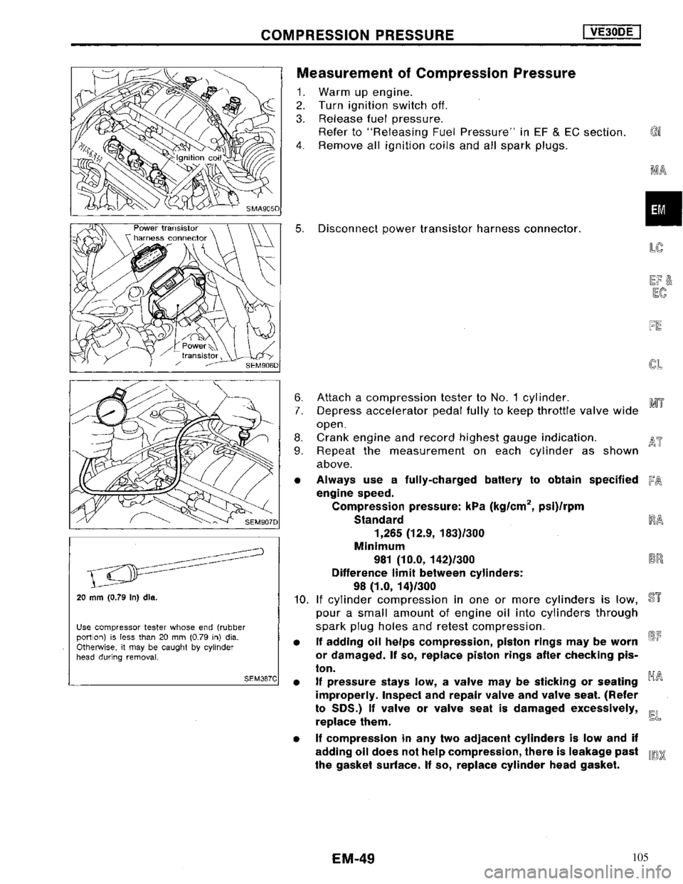 NISSAN MAXIMA 1994 A32 / 4.G Engine Mechanical Workshop Manual 105 