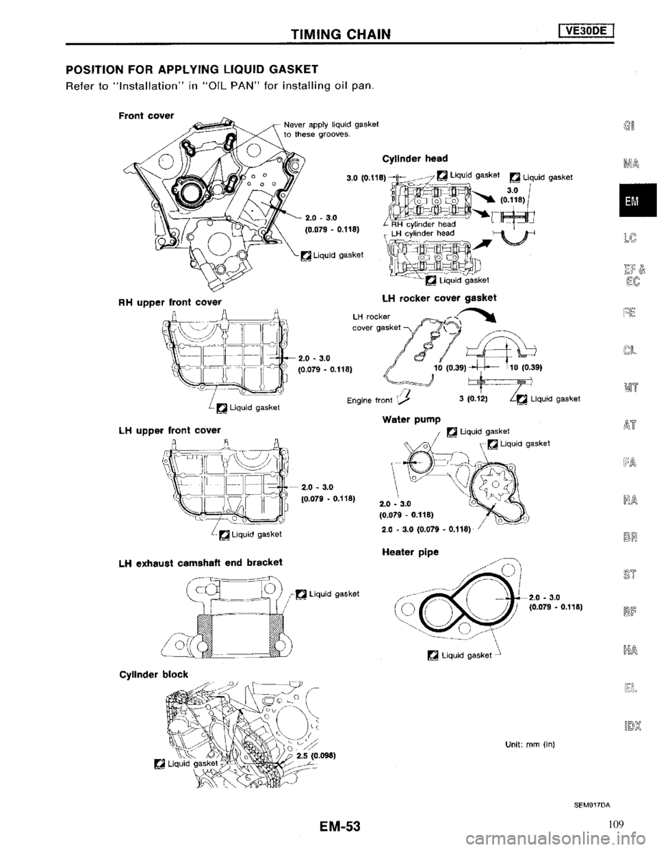 NISSAN MAXIMA 1994 A32 / 4.G Engine Mechanical Workshop Manual 109 