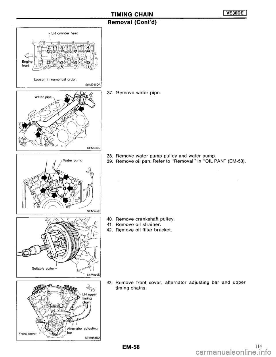 NISSAN MAXIMA 1994 A32 / 4.G Engine Mechanical Workshop Manual 114 