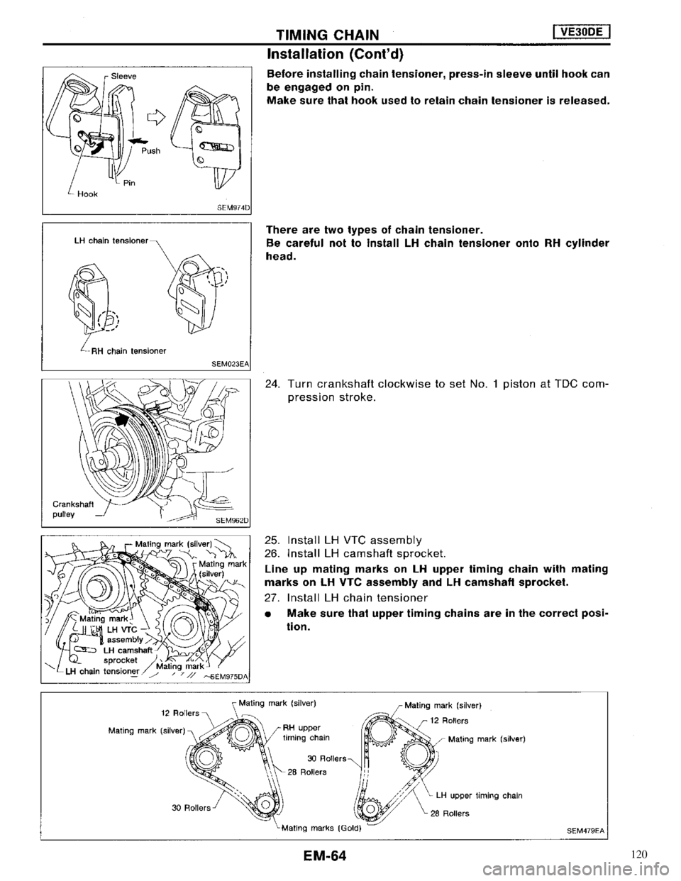 NISSAN MAXIMA 1994 A32 / 4.G Engine Mechanical Workshop Manual 120 